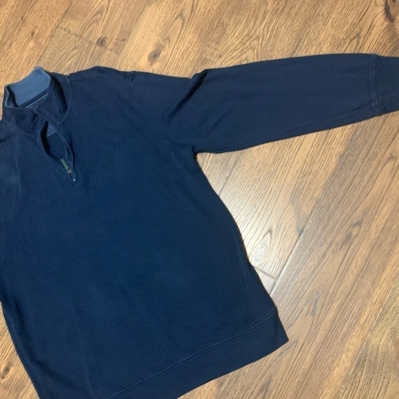 VAN Heusen Sweater Adult XL Blue 1/4 Zip Long Sleeve Cotton Blend Mock Neck - Picture 7 of 17